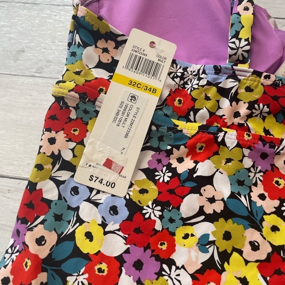 Anne Cole Women's Ditsy Floral-Print Underwire Tankini Top Swimsuit Size 32C/34B - Picture 8 of 11
